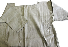 Chemise " grand-père " ancienne en TOILE de LIN écrue - milieu 19eme siècle