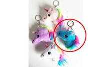 Porte clé peluche licorne