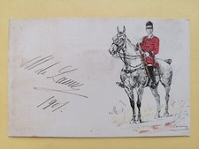 cpa Illustration signée Charles De CONDAMY CAVALIER CHASSE à COURRE Cheval cor