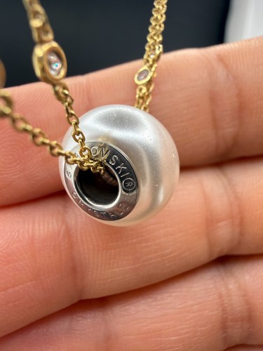 Charm swarovski boule blanche - charm,