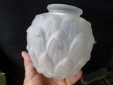 GLOBE ART DECO SUSPENSION PLAFONNIER LAMPE LUSTRE A BOULE VERRE DEPOLI ARTICHAUT