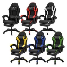 Chaise gaming avec repose-pied dossier inclinable rotation 360° couleur au choix