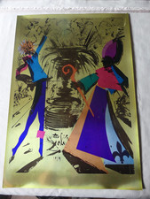 Salvador DALI Afiche Originale  1969 pour Perrier Papier Métallisé carton 41X58