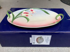 Rare Franz Femme Chausson Orchidée Fleur 3D Design Porcelaine Mural Plat W Boîte