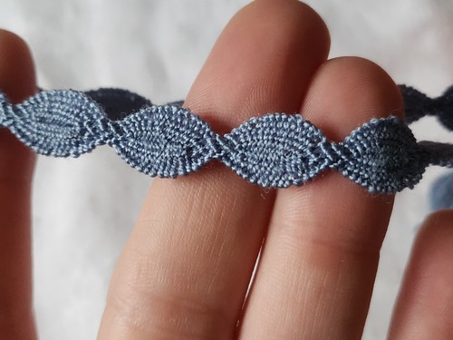 Dentelle galon vintage - , bleu