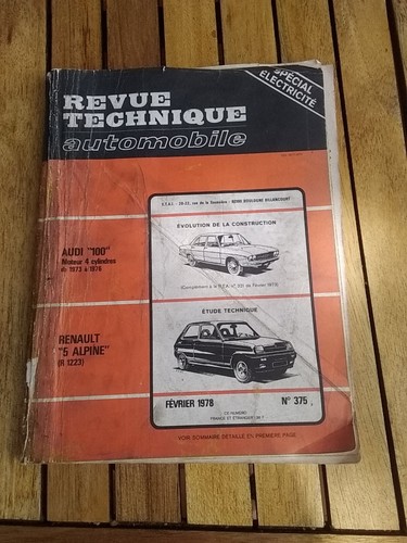 Revue technique 375 audi - n°375,
