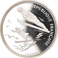 Monnaie, France, Saut à ski, 100 Francs, 1991, BE, FDC, Argent, Gadoury:C20