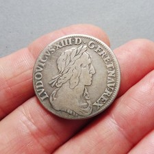 Louis XIII - 1/4 Ecu - 2e Poinçon de Warin - 1642 A  Paris  (Rose sans Baies)