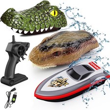 Bateau télécommandé,3-in-1RC Bateau,2.4GHz Simulation Tête Crocodile/Serpent