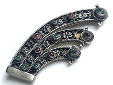 ANCIEN Broche Autrichien Fin 19e Argent ANTIQUE Sterling Silver Austrian Brooch