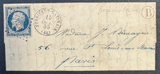NAPOLEON 20c YT # 14 s. Lettre de FERRIERES GATINAIS / PC 1258 / Boite Rurale B