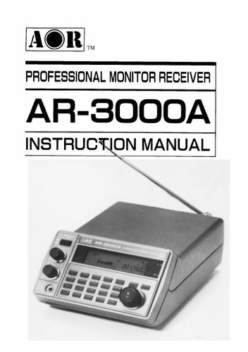 Aor ar3000a operating - aor, manual