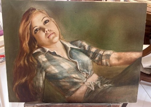 Tableau ancien huile portrait - tableau,