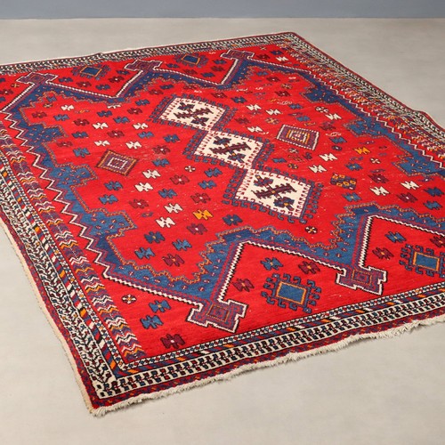 Tapis ancien asiatique coton - tapis,