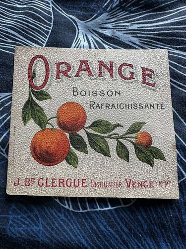 Etiquette ancienne orange - ancienne,