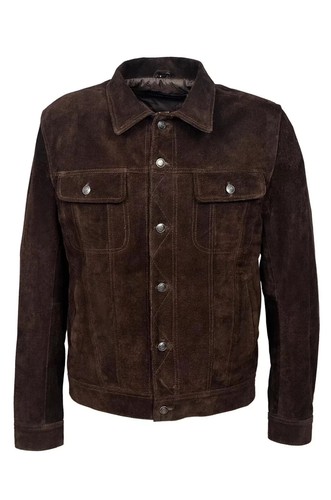 Veste camionneur cuir daim - en,