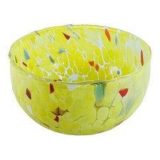 Bol À Bonbons En Verre De Murano Jaune Multi Pour Bijoux Plateau Venise Italie