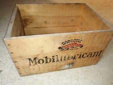 Rare ancienne caisse bois GARGOYLE MOBILUBRICANT pour boîte de graisse  garage 