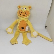 Vertbaudet Doudou Singe Jaune Orange Scratch Mains 22cm NEUF Peluche Bébé Éveil