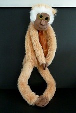 Z9- GRAND DOUDOU PELUCHE SINGE YANGZHOU CRAVATTE BEIGE MARRON BLANC 68cm TTBE