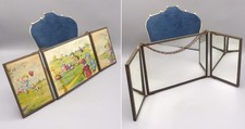 Ancien Miroir Triptyque Barbier Art Déco - Décor Enfantin 1920/1930's