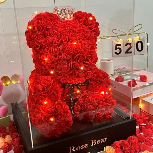 1pcs eternal rose - rose, teddy