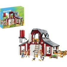 Campagne Playmobil 9315 grange avec silo comprend cheval, vache et troupeau a...