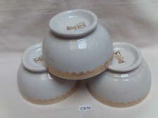 3 bols anciens à décor de frise or en porcelaine du Berry, Ø 11,2 cm  (CD10)