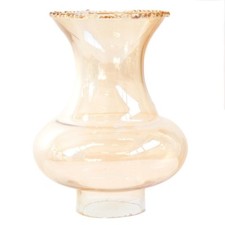 Abat-Jour Verre Ambré avec Bord Frangé Pour Lampes Applique en Fer Vintage