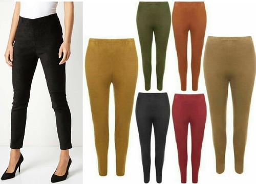 Femmes daim look uni leggings - daim,