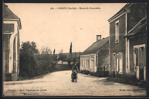 Cpa ligron route de - ligron,,