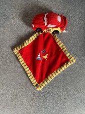 DOUDOU PELUCHE DISNEY CAR'S avec MOUCHOIR ROUGE NOIR JAUNE BLANC