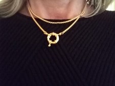 Sautoir plaqué or 18k fermoir