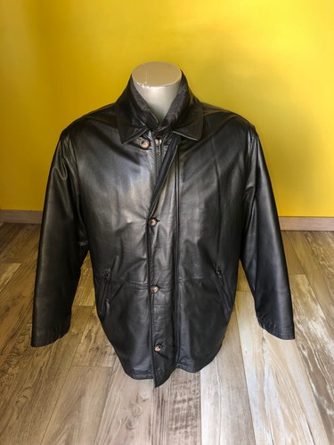 Manteau cuir noir - manteau, 1
