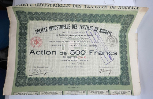 Vieux papier action bon - papier, action/bon
