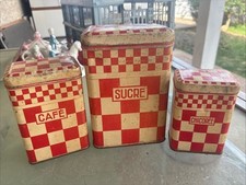 ANCIENNES BOITES PUBLICITAIRES LUSTUCRU EN TOLE FER LITHOGRAPHIEE