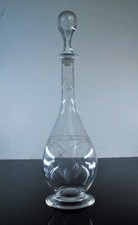 ANCIENNE GRAND CARAFE A VIN EN CRISTAL TAILLE NANCY CROIX DE LORRAINE AVANT1936 
