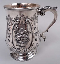 Piesse Cann Large Antique Victorien Classique Mug Anglais Argent Sterling 1864