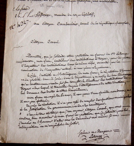 1802 lettre autographe - , du