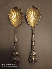 Belle Paire Pelle À Fraise En Argent Massif 800