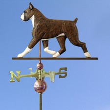 Boxer Main Sculpté Main Peint Tilleul Chien Girouette Bringé