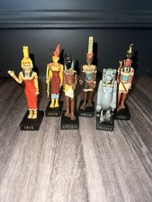 Lot 6 Figurines Dieux Égyptiens résine ISIS, NEITH,GHEB, THOUERIS, AMON, ANNUBIS