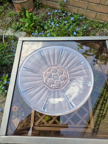Plat ancien verre moulé - ancien,