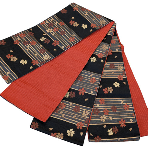 Kimono japonais demi obi noir