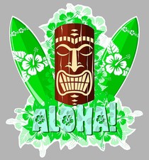 GWADA TIKI SURF ALOHA TAHITI VW DUB 15cm AUTOCOLLANT STICKER (GA073)