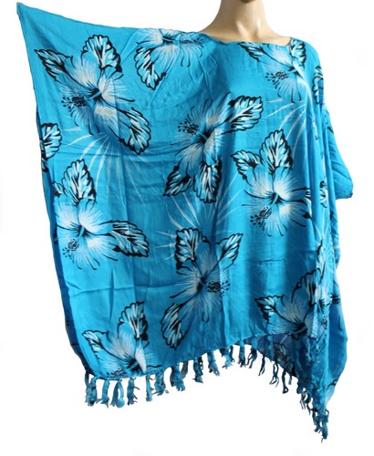 Kaftan poncho floral - kaftan, frangé