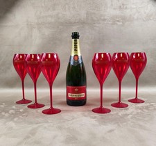 Lot 6 flûtes Champagne Piper-Heidsieck plexiglas Made in France Vintage 1980