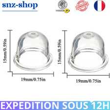 Lot 2 Pompes a Carburant 19mm Carburateur Poire D'amorçage Pour Débrousailleuse