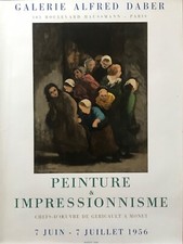 AFFICHE ORIGINALE EXPOSITION 1956 PEINTURE IMPRESSIONNISME FRENCH POSTER