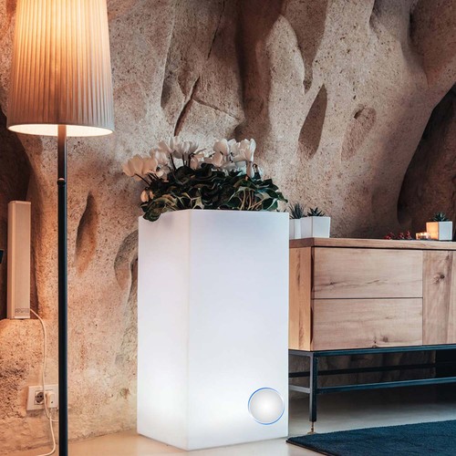Pot fleurs cube hauteur 80 - pot,